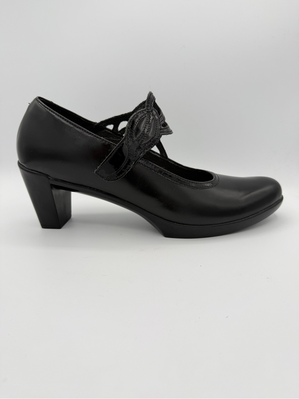 Naot Luma Black Leather Mary Jane Shoes Heels Comfort 39.5